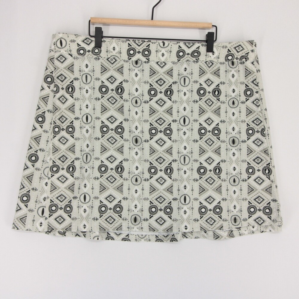 Ripskirt Hawaii Wrap Skirt Womens XXL Gray Geometric Quick Dry Beach Cover Up